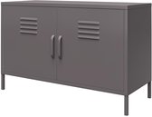 Meuble à 2 portes en métal gris graphite