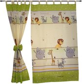 Boraboi® Gezellige Kindergordijnen Set met Dierenmotieven en Decoratieve Strikken voor Kinderkamers