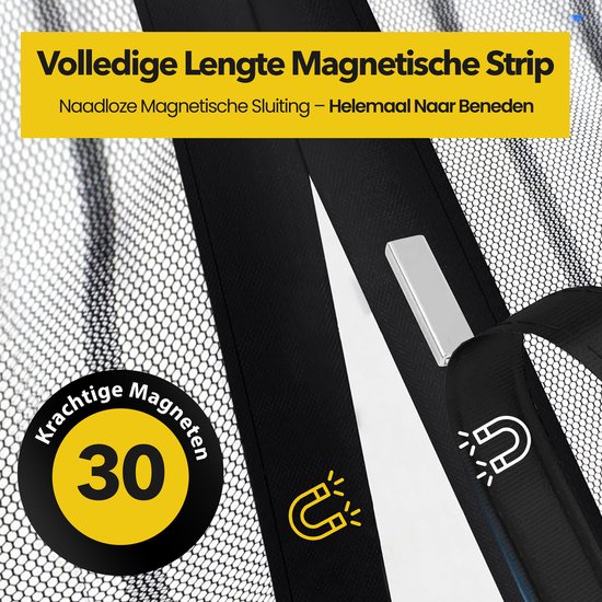 Vicon Magnetisch Vliegengordijn met Altijd Open Functie - 90 x 210 CM - Eenvoudige installatie - Huisdiervriendelijk - Deurgordijn - Deurhor - Horgordijn Deur van Vicon — afbeelding 4