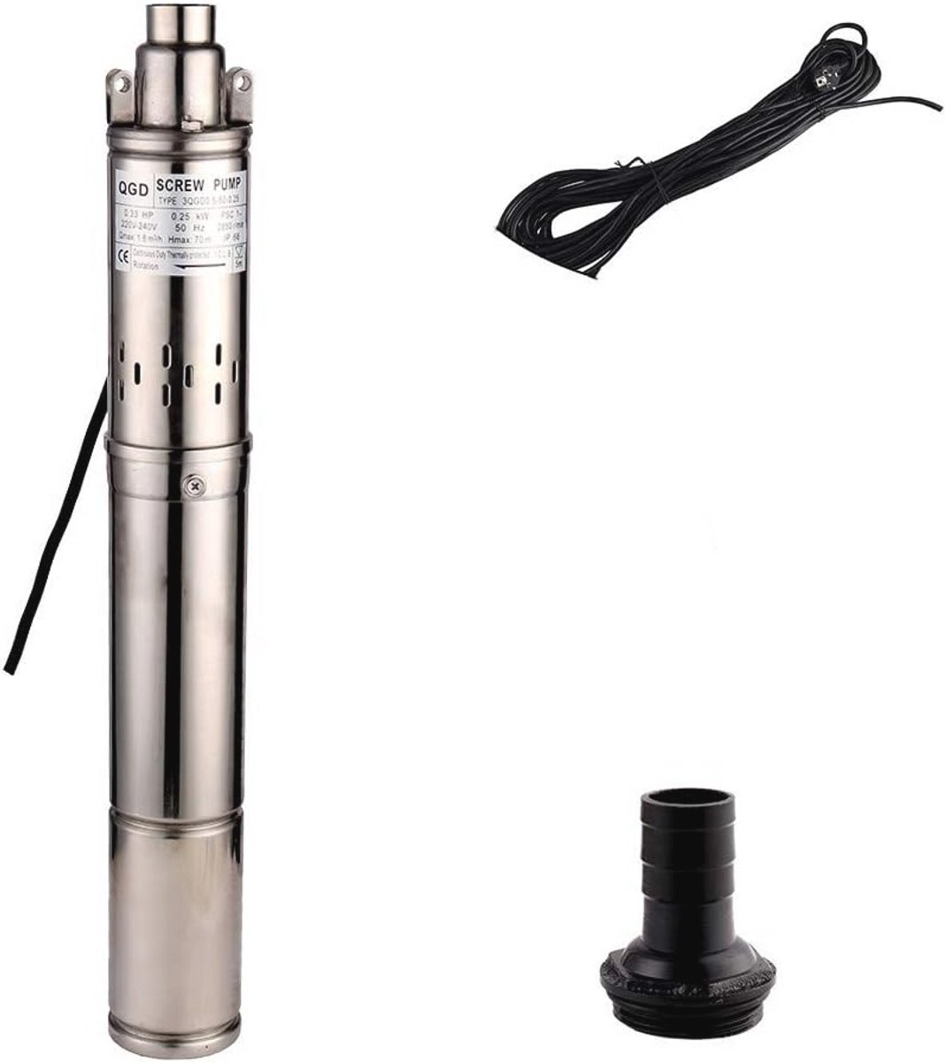 Diepbronpomp 220V - RVS Dompelpomp voor Tuin en Huiswaterinstallatie