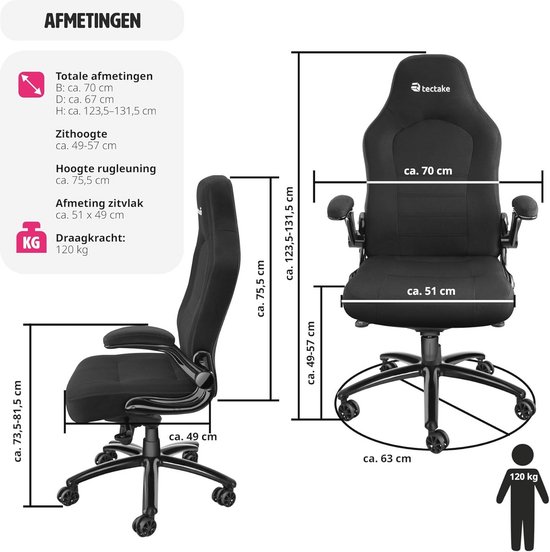 Yaheetech Bureaustoel, ergonomische bureaustoel, in hoogte verstelbaar, draaistoel, bureaustoel in schelpvorm, met wielen, make-upstoel, belastbaar tot 136 kg, wit