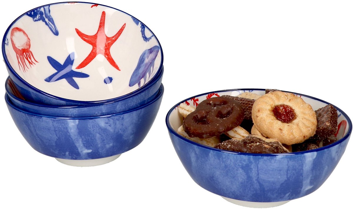 Set van 4 kommen 14cm Zeester Seaside - Ritzenhoff 270167