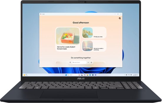 ASUS Vivobook 16 X1607CA-MB110W Intel Core Ultra 5 225H Laptop 40,6 cm (16") WUXGA 16 GB DDR5-SDRAM 512 GB SSD Wi-Fi 6 (802.11ax) Windows 11 Home Nederlands Blauw