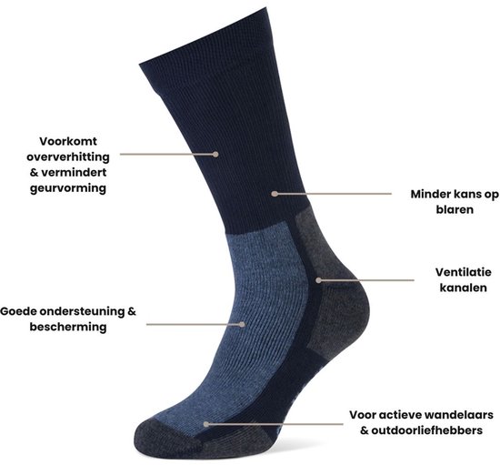 STAPP Active Plein air Chaussettes de marche - 3 paires - Marine