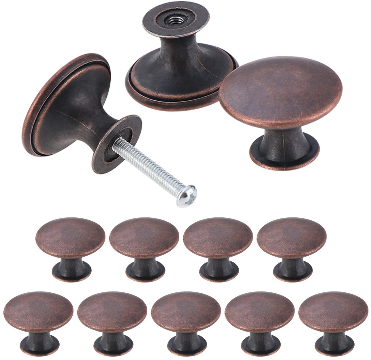 Ibenzoa® Klassieke Ronde Kastknoppen Meubelknoppen voor Tijdloze Elegantie in Huis, Set van 24 Stuks