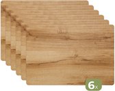 Napperons - 6 pièces - 45x30 cm - Set de table en plastique - Marron clair - Aspect bois - Dessous de Assiettes - Décoration de table - Accessoires de décoration de table de Cuisine - Dessous de verre en Vinyl - Décoration de table