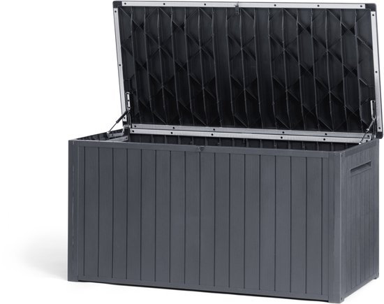 Keter Southwood Opbergbox 643L - Houtlook - Grijs - 146x74x70 cm | bol
