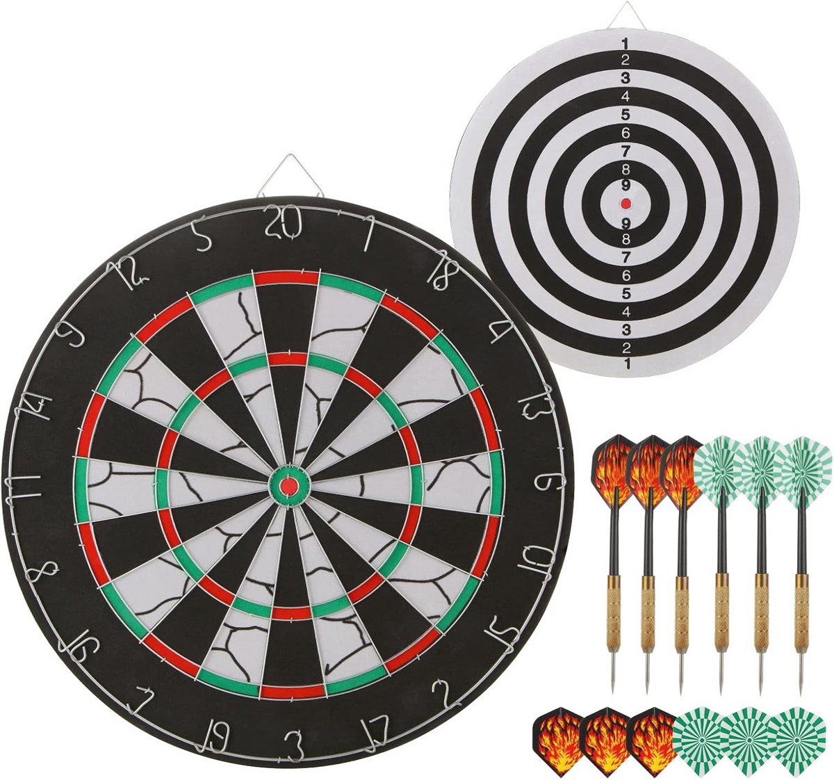 Professioneel Dubbelzijdig Dartbord Set 18 Inch met Stalen Darts