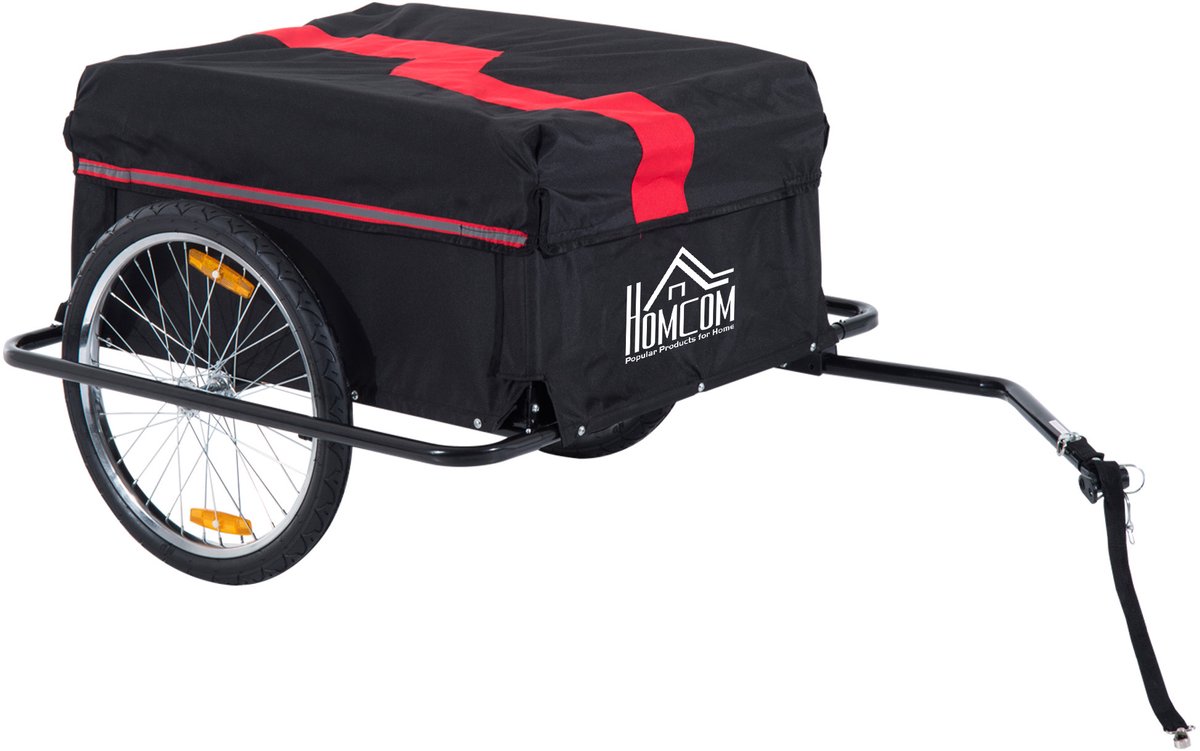 Fietsaanhanger met 20 inch wielen - Zwart/Rood