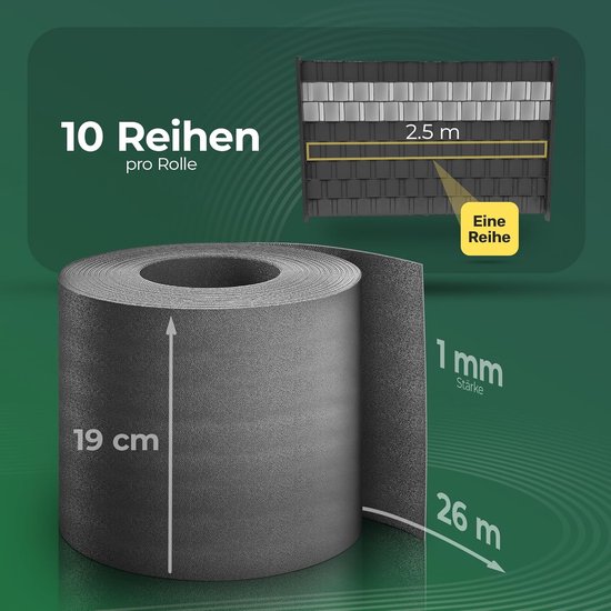 Novatool PREMIUM PP 26m Rolle Sichtschutzstreifen für