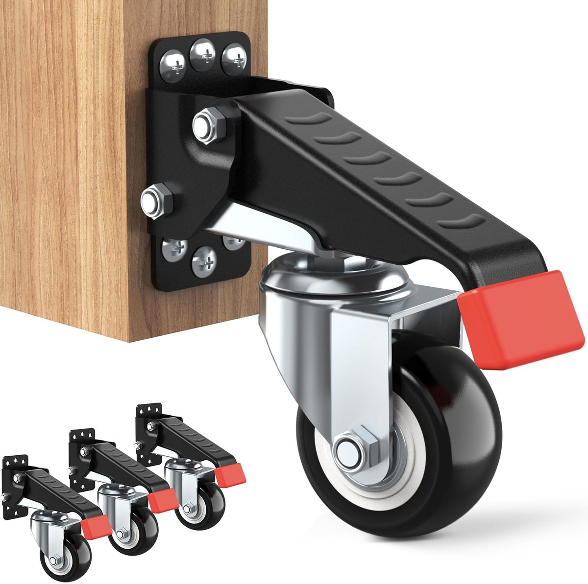 Ibenzoa® Verstelbare Werkbankwielenset voor Zware Belasting met 300 kg Capaciteit, 4 Stuks