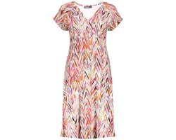 Geisha Jurk June Midi Jurk Met V Hals En Print 57366 60 000450 Red/purple Dames Maat - L