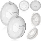 LIONELO Milky Plus Melkcollectoren set 2 stuks - 2x40 ml - Met etui - BPA-vrij - Past in beha - Schelpvorm - Herbruikbaar - Steriliseerbaar