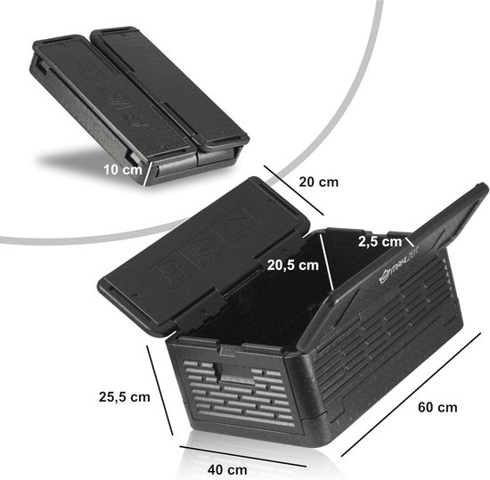 Opvouwbare Thermobox - Isolatiebox voor Eten en Dranken, 60 x 40 x 25,5 cm, Koelbox met Inklapmechanisme, Ideaal voor Catering en Vervoer — afbeelding 2