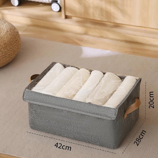 Inklapbare Kledingopbergdozen Set van 3 - Ruimtebesparende Organizer voor Beddengoed, Jeans, T-shirts, en Handdoeken — afbeelding 5