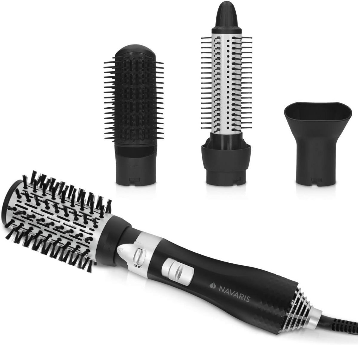 Ronde warmeluchtborstel met 4 opzetstukken - Haarstyling zonder merk