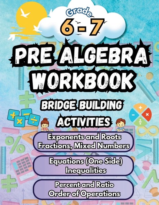Math Bridge Building Activities- Summer Math Pre Algebra Wor ... - cover