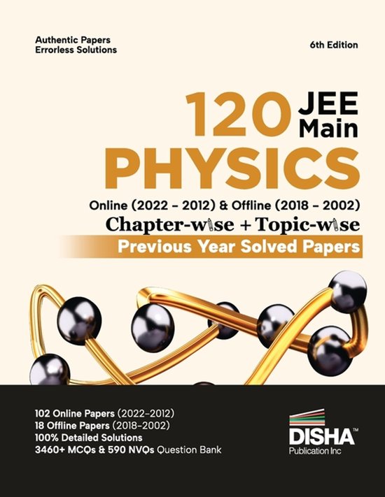 Disha 120 JEE Main Physics Online (2022 - 2012) & Offline (2 ... - cover