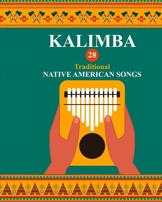 Kalimba avec 28 chants traditionnels amérindiens, tenu par deux mains.
