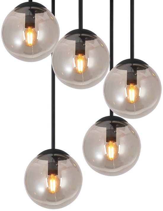 Paco Home Hanglamp DORA Hanglamp Pendellamp Glas Eettafel Industrieel Vintage E27 Modern
