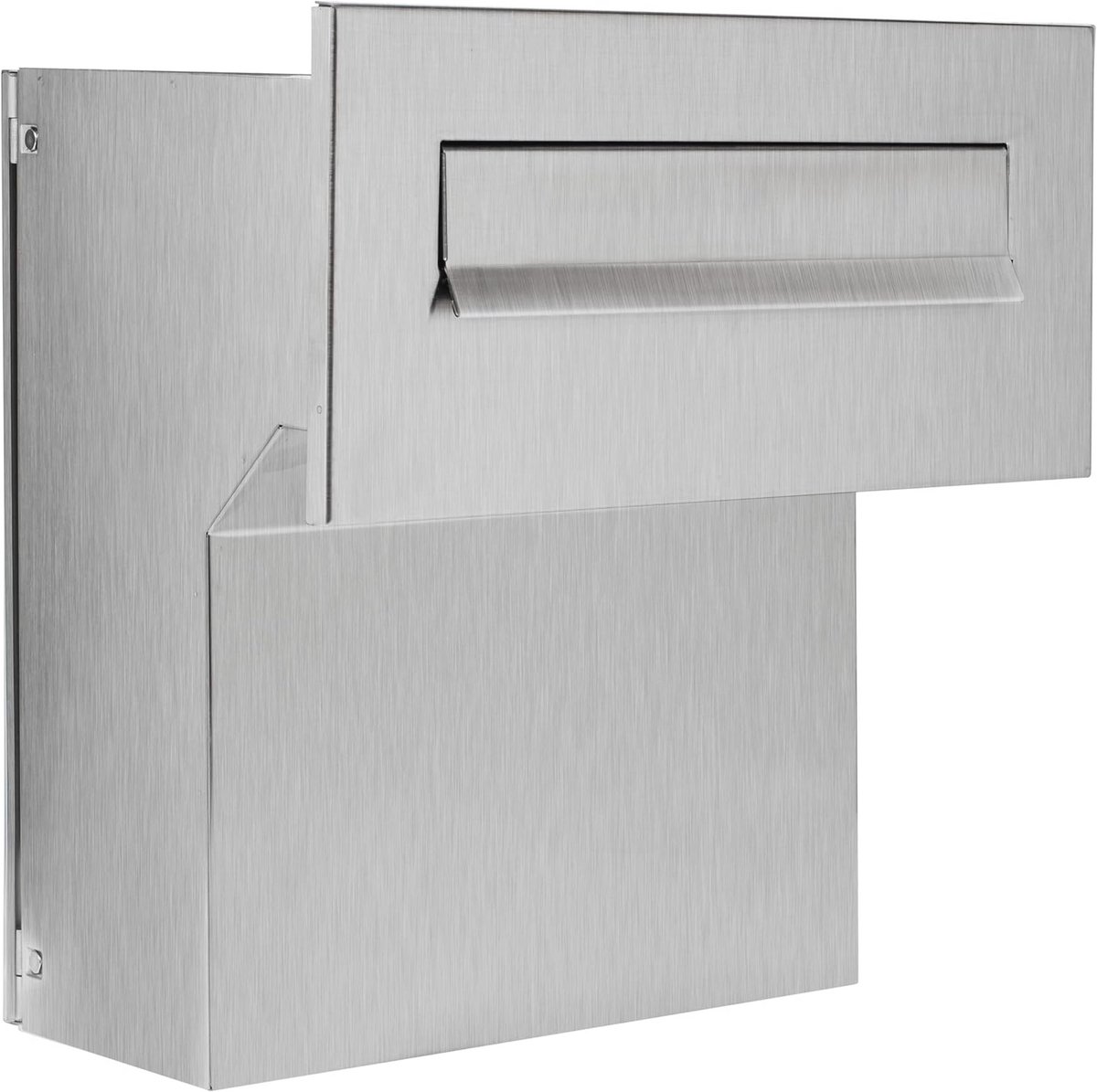 Wanddoorworp brievenbus 100% roestvrij staal 190-260 mm met 3 sleutels