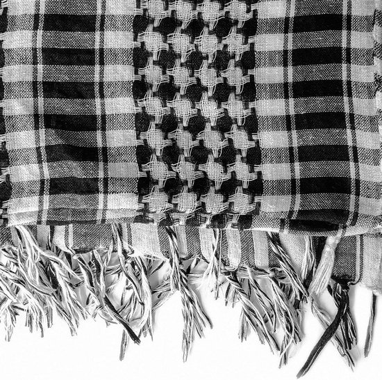 Zwart en wit woestijnsjaal Kufiya Keffiyeh Ghutrah Hattah - 100% katoen, geschikt voor paintball rollenspellen en Dune Bashing van Merkloos — afbeelding 2
