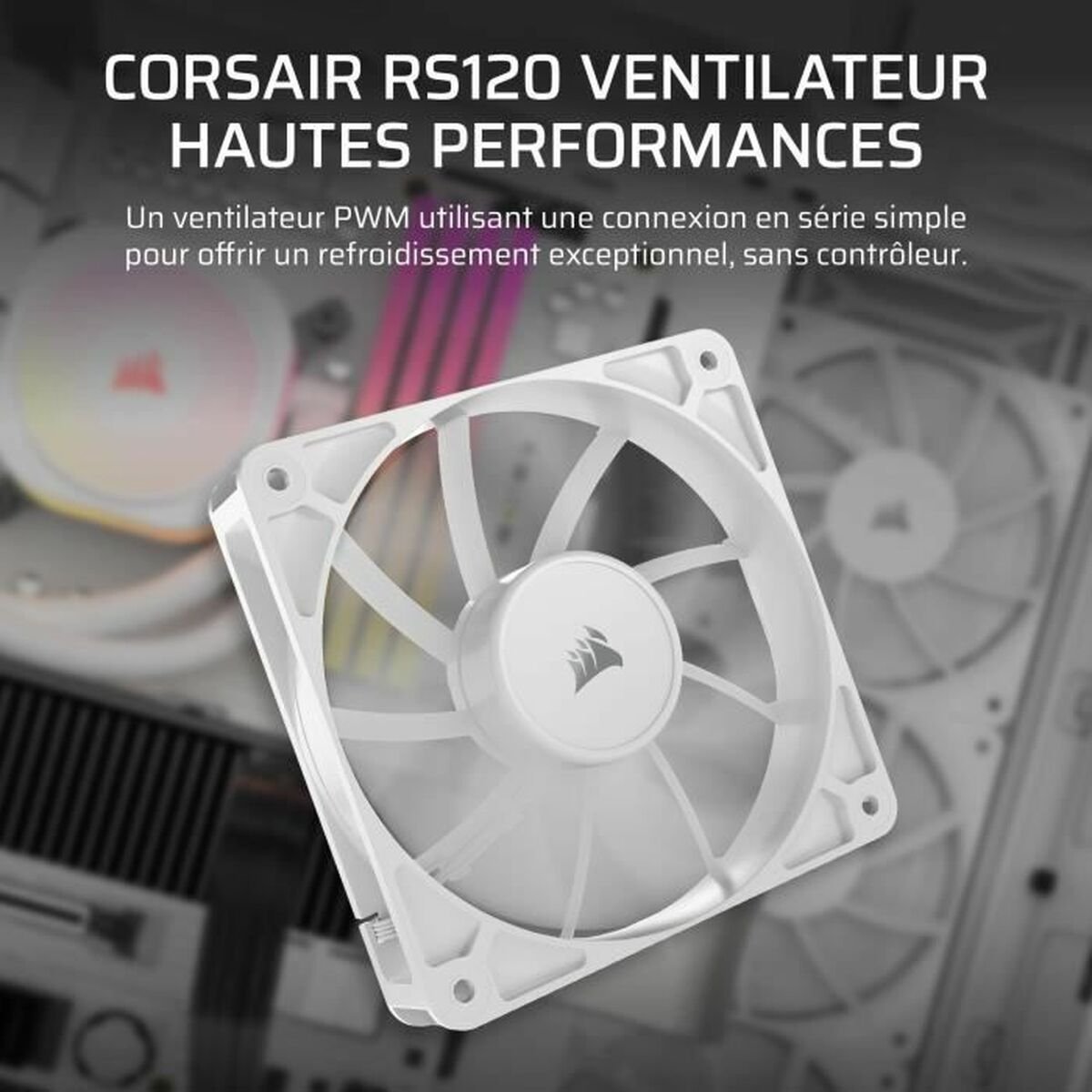 Corsair RS120 computer behuizing ventilator 12 cm wit, 1 stuk