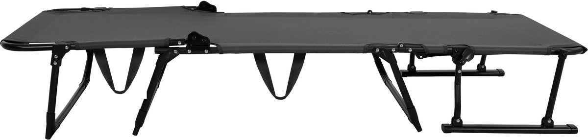 Springos Tuinstoel 2 In 1 | Ligstoel | Opvouwbaar | Verstelbaar | Ergonomische Hoofdsteun | Zwart