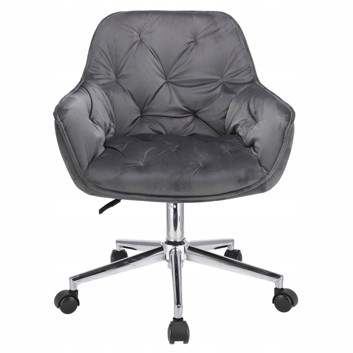 LARGO grijze fauteuil op zilveren voet