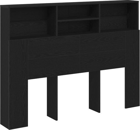 vidaXL - Meuble tête de lit - - - Chêne Zwart , - 140 x 19 x 103,5 - cm, - Fabriqué en - bois - traité