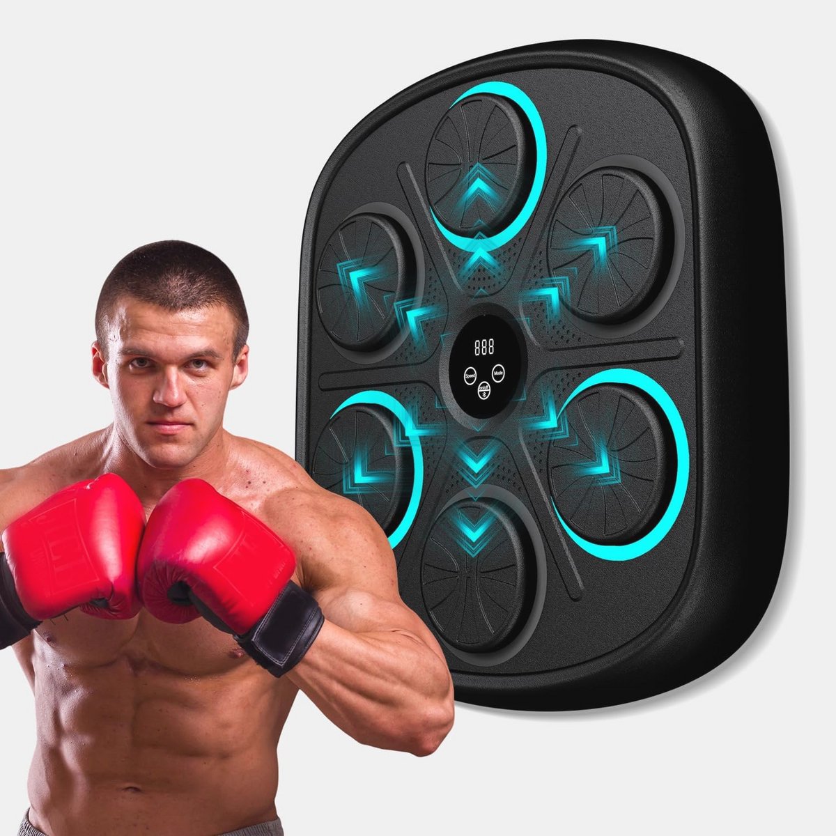 Bokstrainer met muziek en Bluetooth - Wandgemonteerde Boksmachine voor Thuis met 9 Modes en Snelheden - Ideaal Cadeau voor Volwassenen en Kinderen