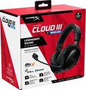 Verpakking van de HyperX Cloud III S Wireless gaming headset. De doos is rood en zwart met een afbeelding van de headset.