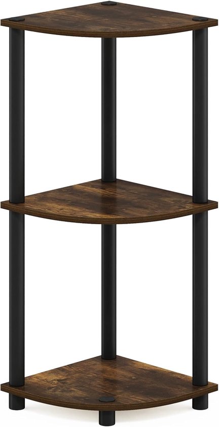 Furinno Turn S 5 Laags Multifunctioneel Rek Displayrek Met Vierkante Buizen Ontworpen Hout Amberpijnen Zwart 29 5 D X 59 9 B 145 8 H Cm 752485644