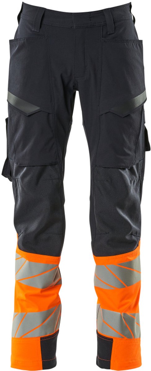 Mascot Accelerate Safe Broek met dijbeenzakken 19379-510 - donkermarine/hi-vis oranje - C58 - 82