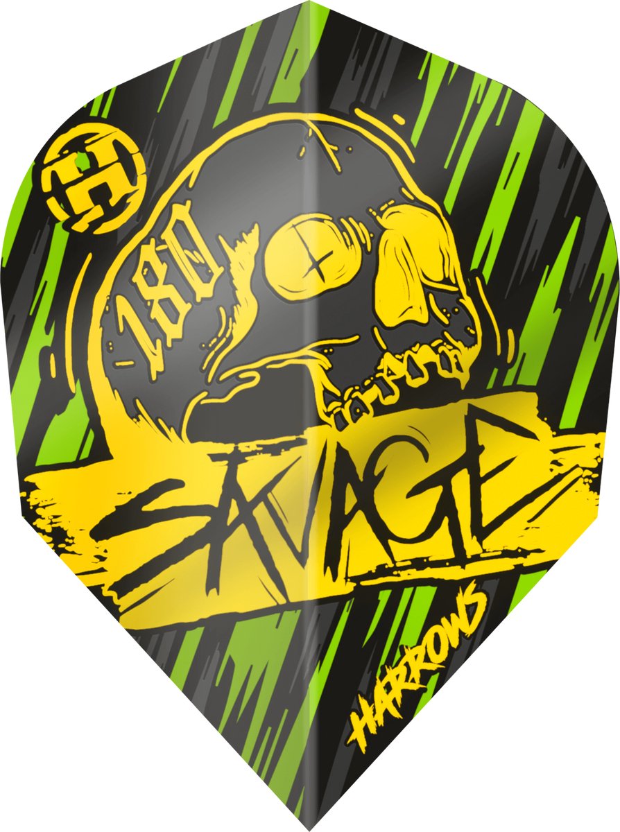 Harrows Savage Yellow Green NO6- Dart Flights