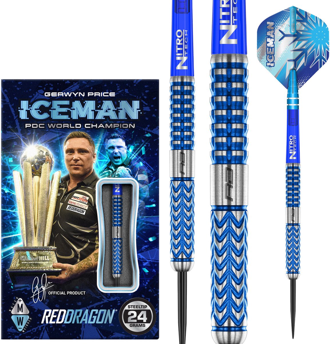 Red Dragon Gerwyn Price Glacier 90% - Dartpijlen 22 Gram