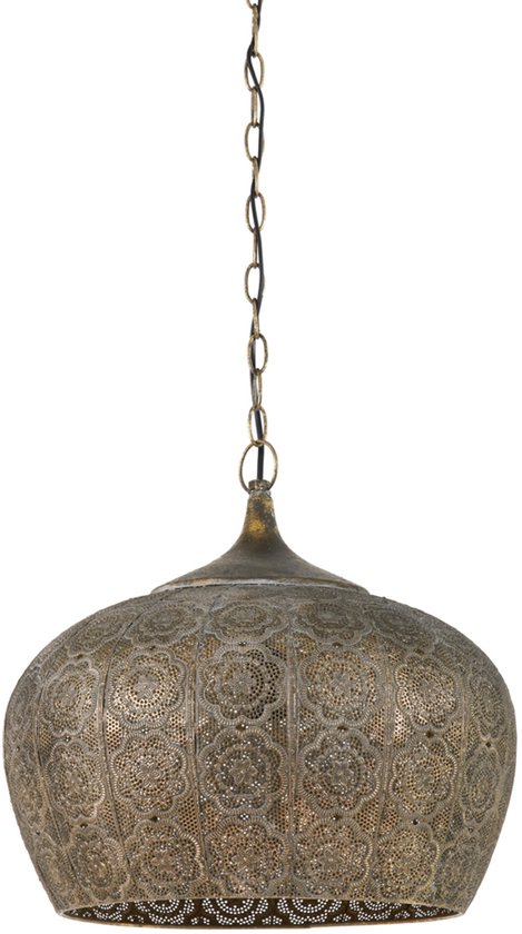 Light & Living Hanglamp Emine - Bruin - 43.5x43.5x40.5cm - Modern - Hanglampen Eetkamer, Slaapkamer, Woonkamer