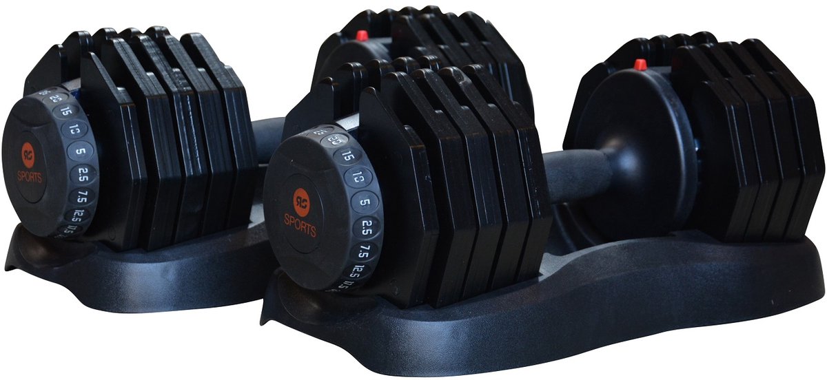RS Sports Selector dumbell 2 x 25 kg - verstelbare dumbbell set