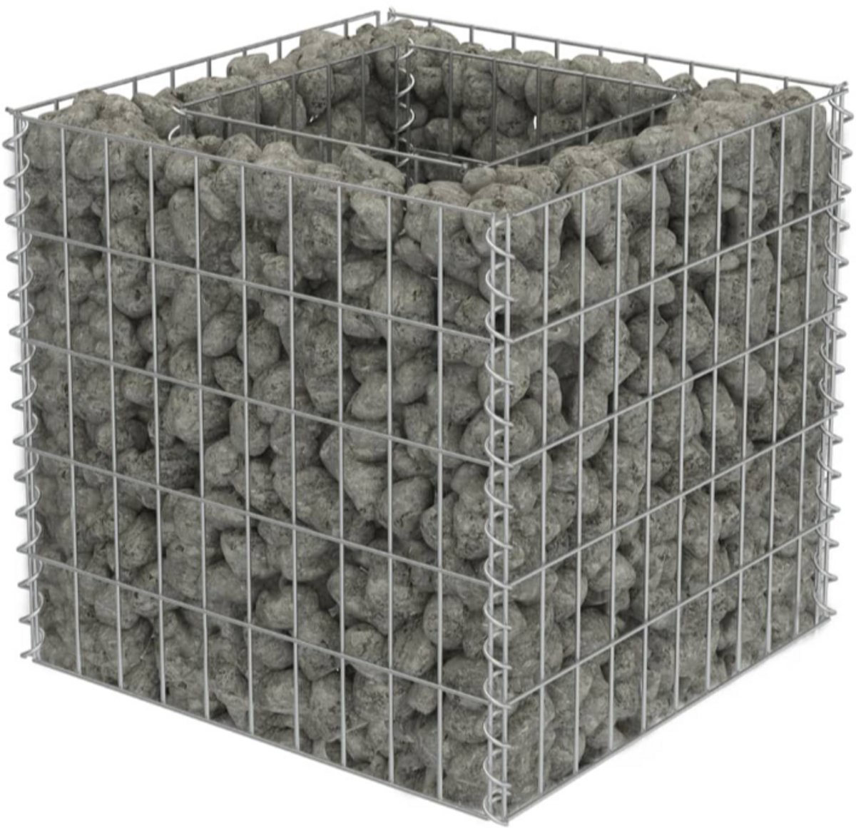 Gabion plantenbak verhoogd 50x50x50 cm gegalvaniseerd staal