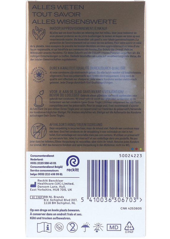 Durex - Condooms Nude Huid-Op-Huid Gevoel 10st - Ultra Dun