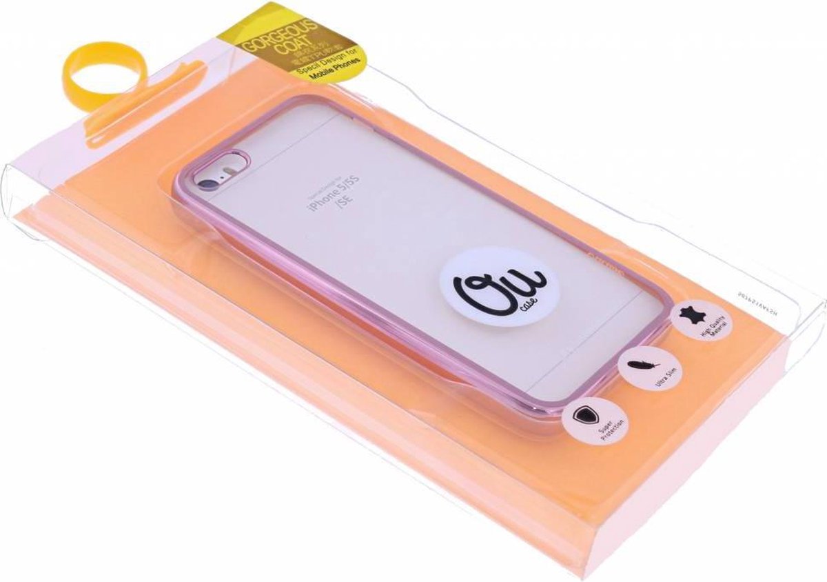 Roze OU Case Ultra Dun Transparant Hoesje iPhone 5 / 5S / SE