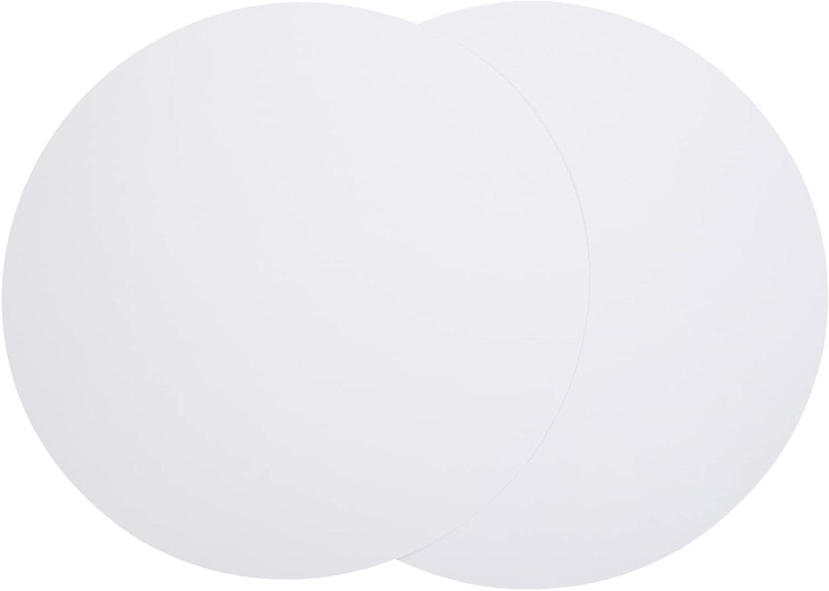 Stretched Round Cardboard Panels for DIY Painting - 50Pcs 25cm x 25cm x 0.1cm Black Circle Paper Boards