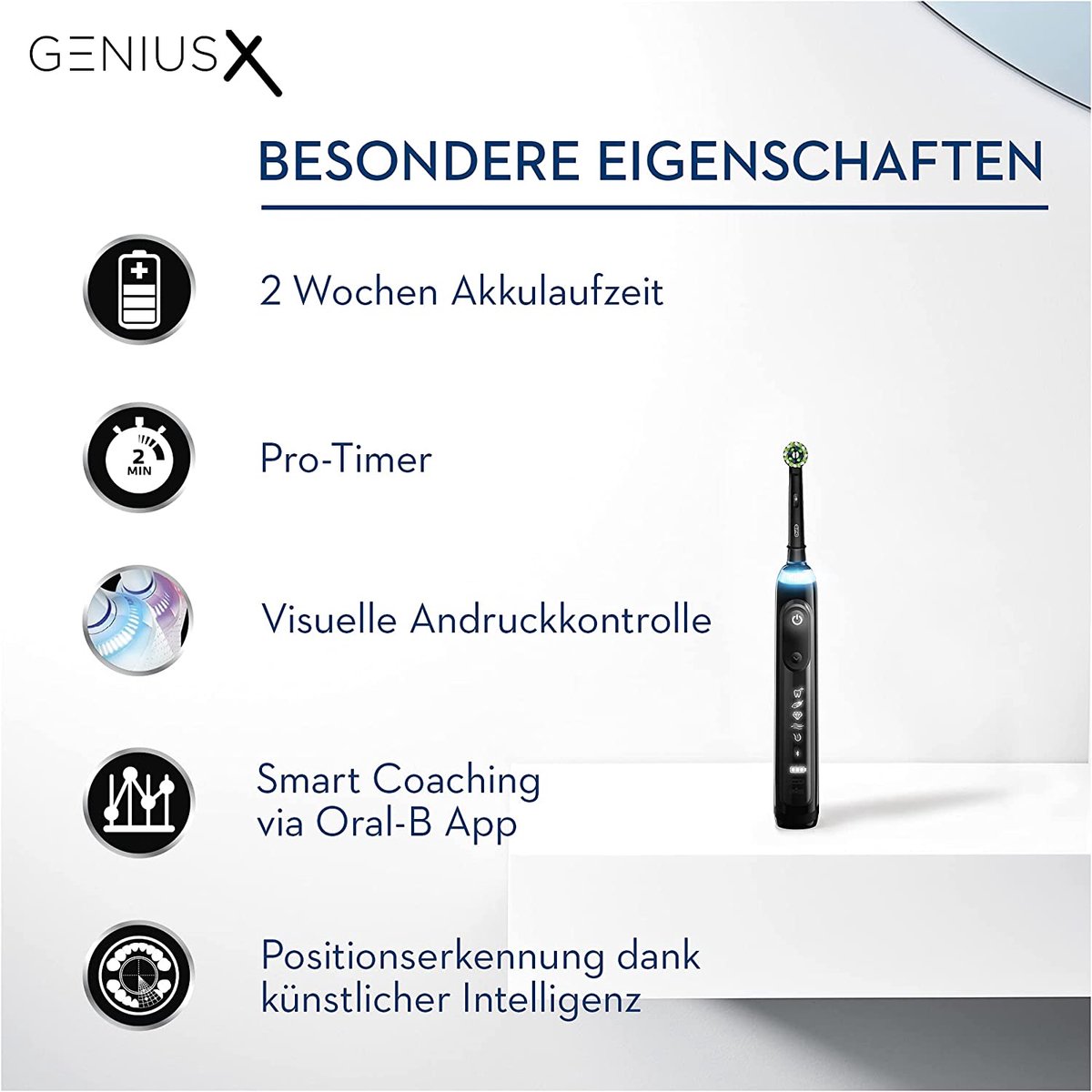 Afbeelding 3 van Oral-B Genius X - Special Editie - Zwart - Elektrische Tandenborstel - 1 Handvat en 1 opzetborstel