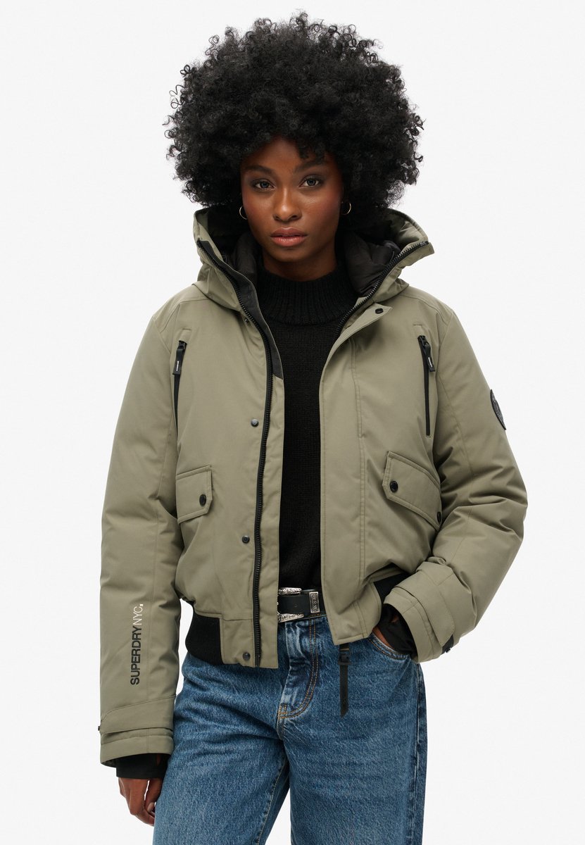 Superdry City Padded Bomber Jas Relaxed Pasvorm Dames Gewatteerde jassen Groen