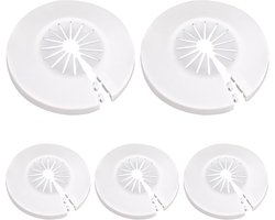 Waterpijpafdekking sanitair afdekplaten afvoerleiding rozet PP kunststof radiator rozet toiletpijpafdekking voor waterpijp buisbenodigdheden (14-29 mm) - 5 stuks