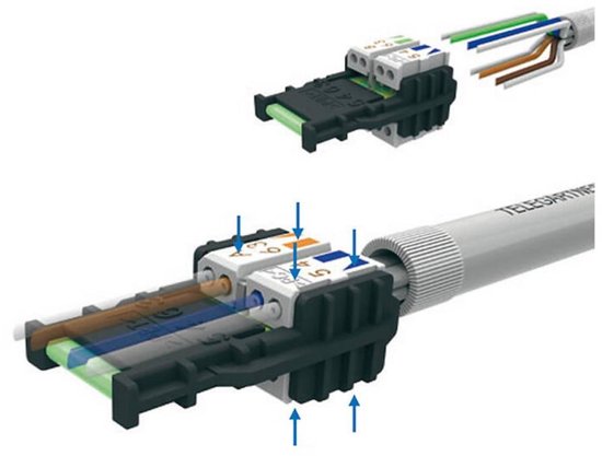 Connecteur de câble Telegärtner J00026A2004 RJ45 Zwart, acier inoxydable