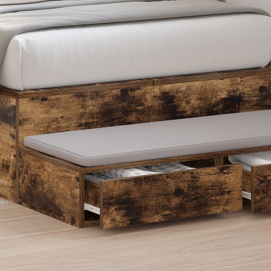 TV Cabinets met LED Lights 2 stuks Zwart Eiken 75x35x40 cm Geengineerd Hout