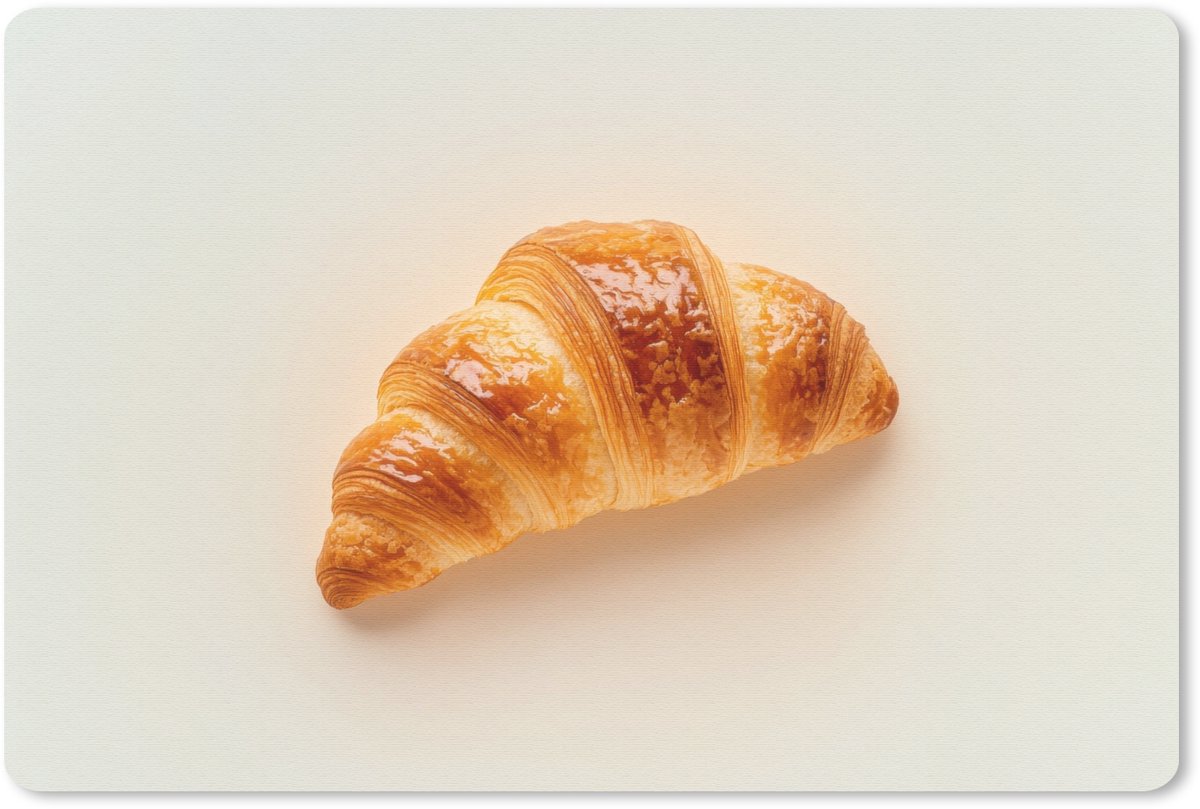 Muismat 27x18 cm - Mousepad Croissant - Brood - Beige - Muismatten
