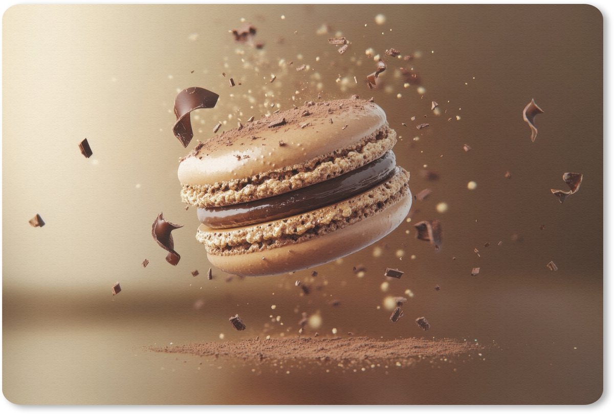 Muismat 27x18 cm - Mousepad Chocolade - Macarons - Eten - Snoep - Muismatten