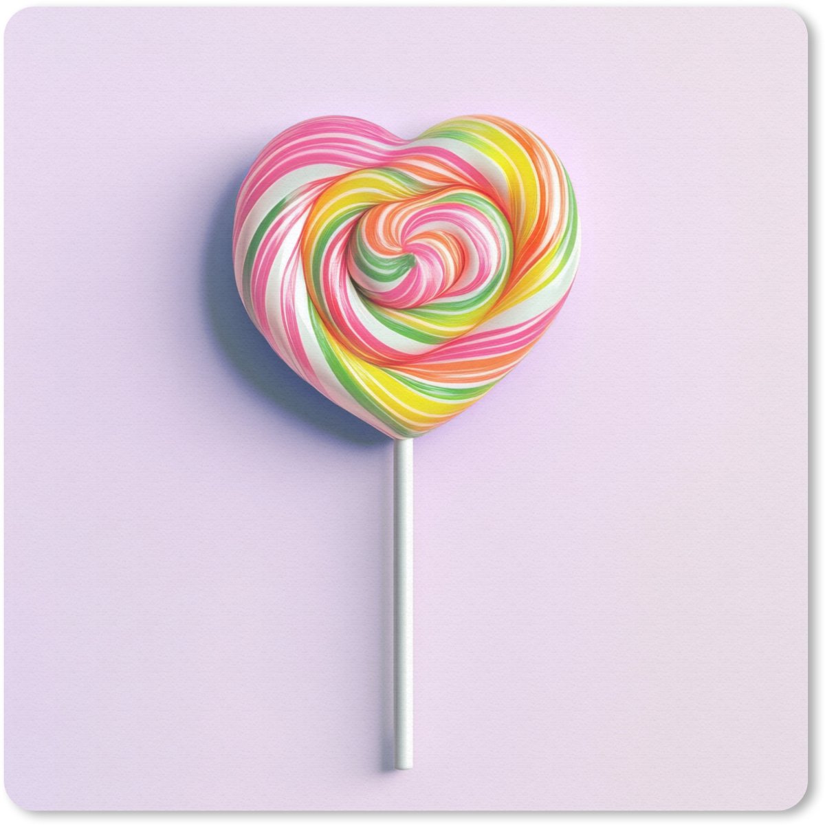 Muismat 30x30 cm - Mousepad Hart - Lolly - Snoep - Muismatten